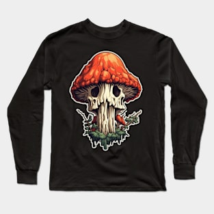 Trippy Psychedelic Mushroom Deathcap Long Sleeve T-Shirt